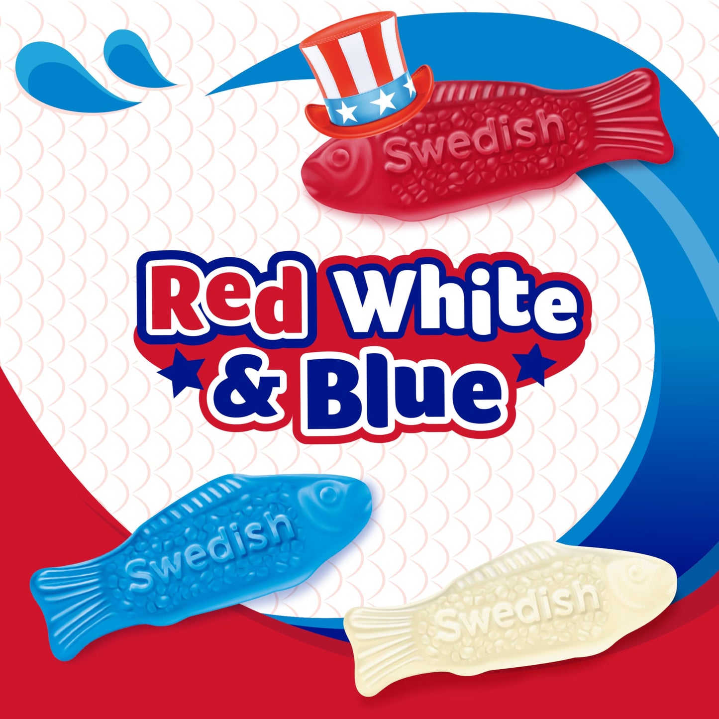SWEDISH FISH Mini Red, White & Blue Soft & Chewy Candy, Bulk Candy, 1.8 lb