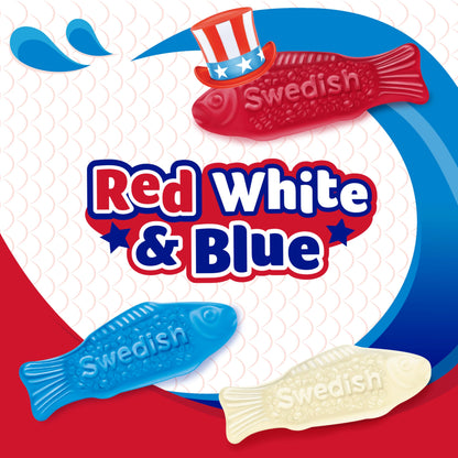 SWEDISH FISH Mini Red, White & Blue Soft & Chewy Candy, Bulk Candy, 1.8 lb