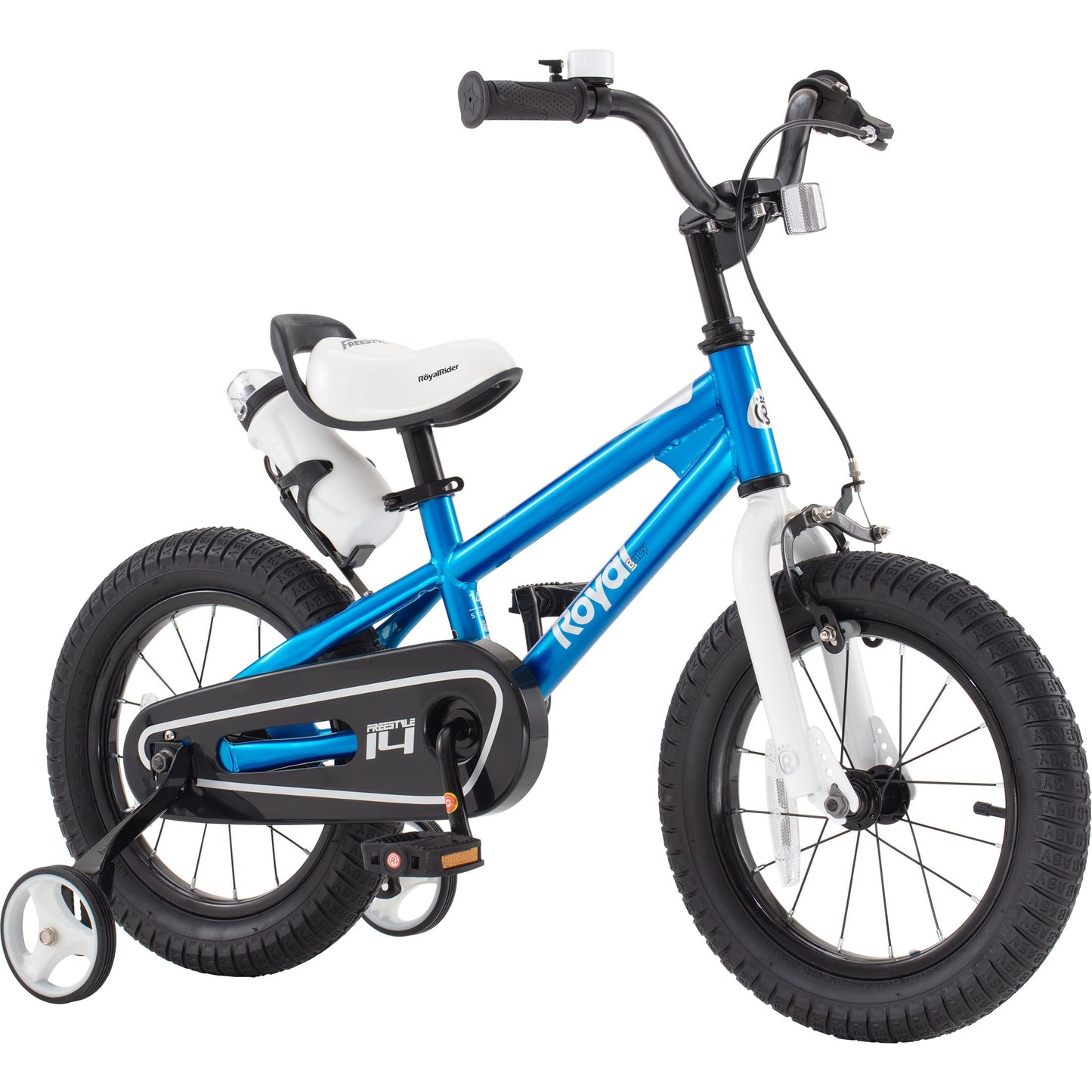 Royalbaby Kids Bike Boys Girls Freestyle BMX Bicycle with Training Wheels Kickstand Gifts for Children Bikes 16 Inch Blue
