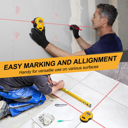 PREXISO Multi Surface Laser Level LED Light Vial, 30Ft Horizontal & Vertical Line Laser with Wall Mount Base, 2 Pins, 10 Sticker, 2 AA Batteries for Hanging Frames & Picture, Construction Wall Writing