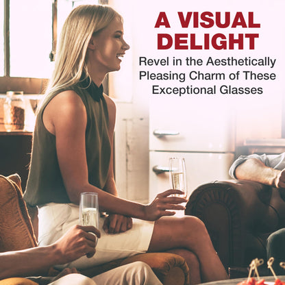 Eparé Double Wall Stemless Champagne Flutes Glass - Set of 2 Lightweight Mimosa and Prosecco Glasses for Bridal Shower, Bridesmaid Gift - Modern Stemless Champagne Glasses