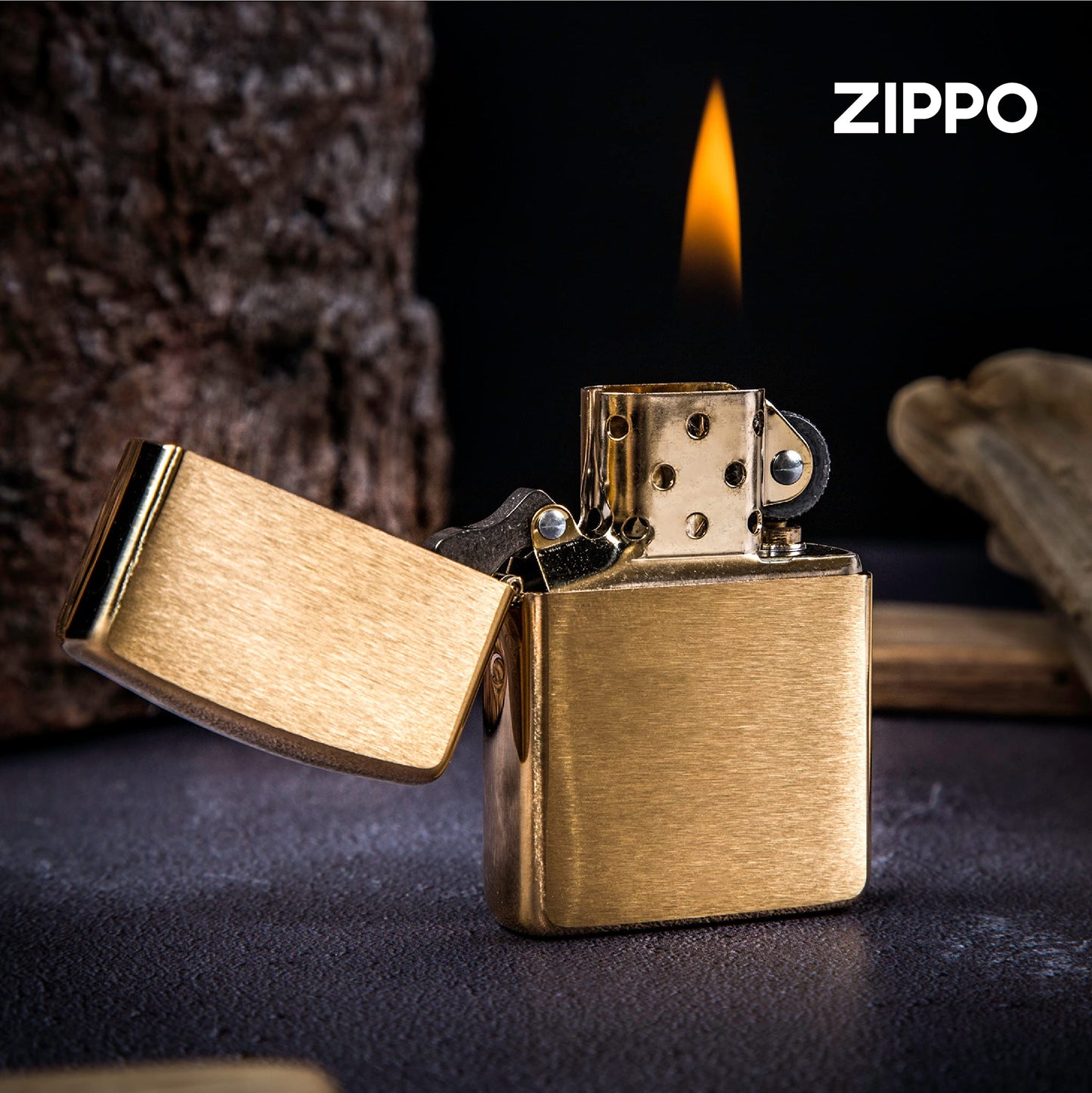 Zippo Lighter Solid brass with brushed finish