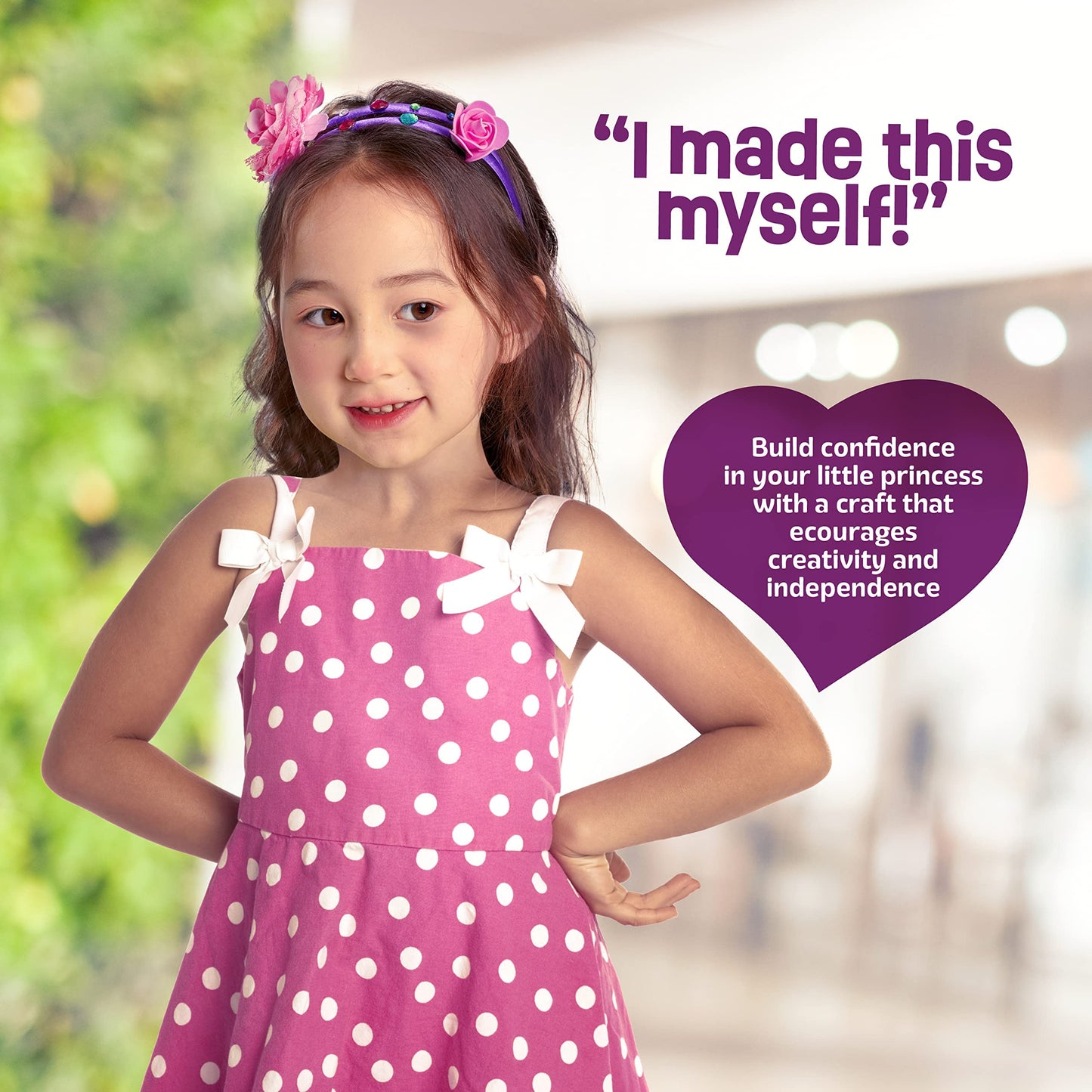 Pretty Me Headband Making Kit for Girls - Arts & Crafts Gift - Make Your Own Fashion Headbands for Kids - DIY Hair Accessories Set - Gift for Ages 5-12 Year Old Girl - Little Kids Art & Craft Gifts