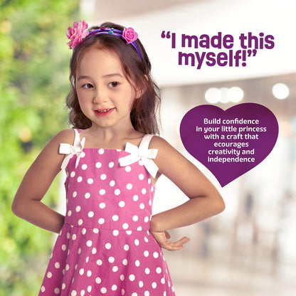 Pretty Me Headband Making Kit for Girls - Arts & Crafts Gift - Make Your Own Fashion Headbands for Kids - DIY Hair Accessories Set - Gift for Ages 5-12 Year Old Girl - Little Kids Art & Craft Gifts