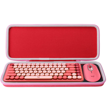 Aenllosi Hard Carrying Case Compatible with Logitech POP ICON Combo/POP Keys Mechanical Wireless Keyboard (Pink)(Case Only)