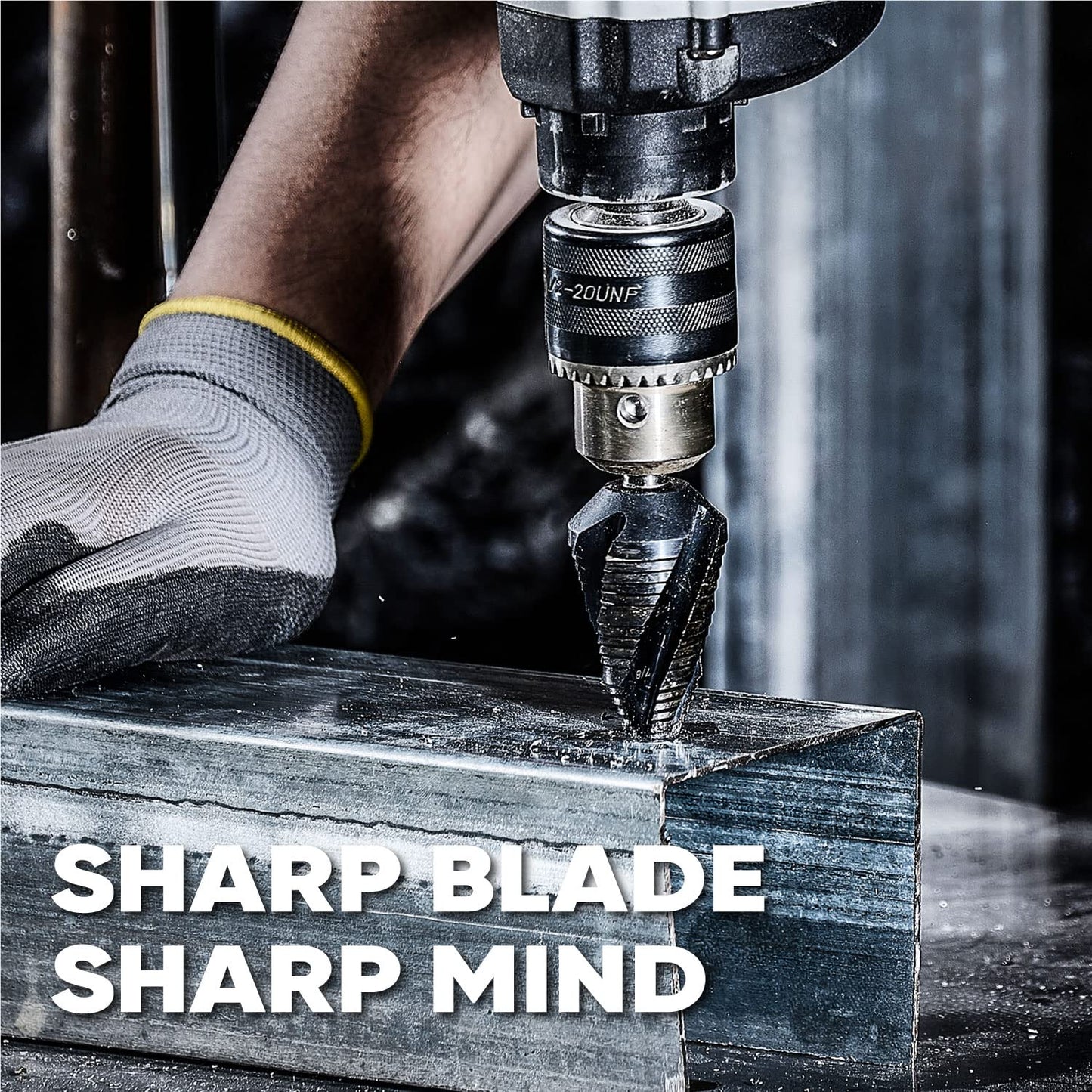 toolant Four Spiral Flute Cobalt Step Drill Bit(Pro), 3/16" - 7/8"(12 Step Size) Impact Ready Unibit Step Drill Bit, 1/4" Hex Shank Step Bit for Metal, Stainless Steel, Aluminum, Plastic