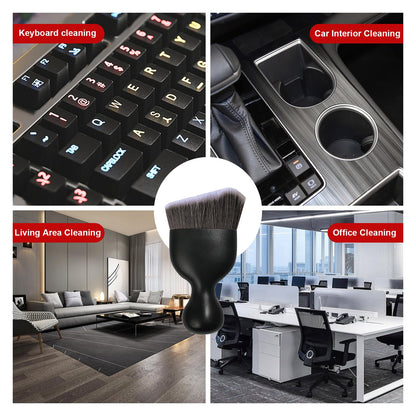 Ziciner Car Detailing Brush, Curved Soft Bristles Auto Removal Dust Collectors, Universal Vehicle Dashboard, Air Conditioner Vents etc Interior Cleaning Tool Accessories (Brown/White)