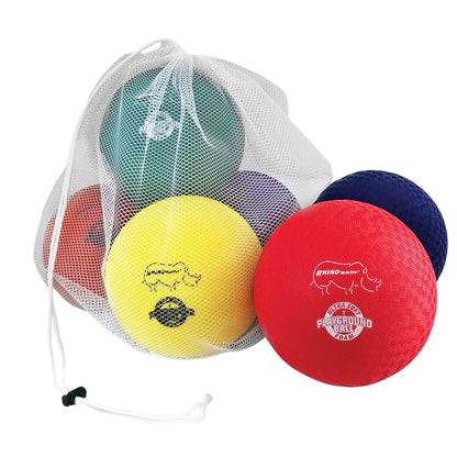 Champion Sports 7" Super Soft Playground Ball Set – RHINO Skin® Foam Inflatable Balls for Indoor & Outdoor Play Durable, Lightweight & Safe for All Ages, Set of 6 with Pump & Mesh Bag