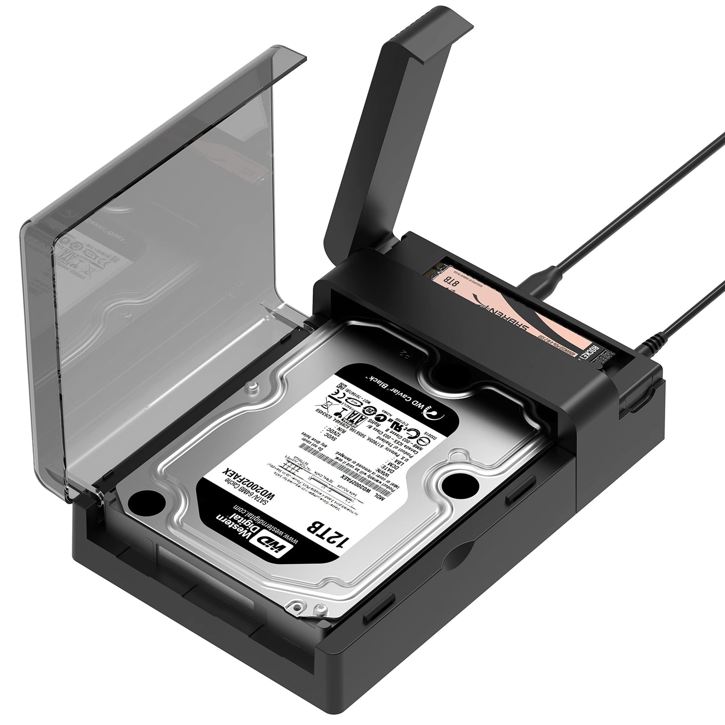 SABRENT USB-C Lay Flat Docking Station – NVMe M.2 + SATA 2.5”/3.5” SSD/HDD Enclosure, 10Gbps, Tool-Free, Offline Clone Function, USB 3.2 Type-C, for Windows, Mac, Linux (DS-UFNC)