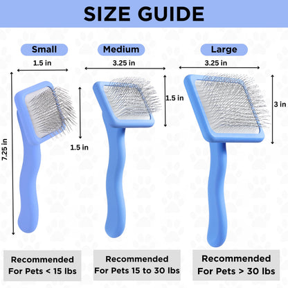 Slicker Brush for Dogs, Dog Grooming Supplies - Best Doodle & Poodle Brush for Long Haired Dogs - Goldendoodle Long Pin Detangler For Dematting (Large Curved)