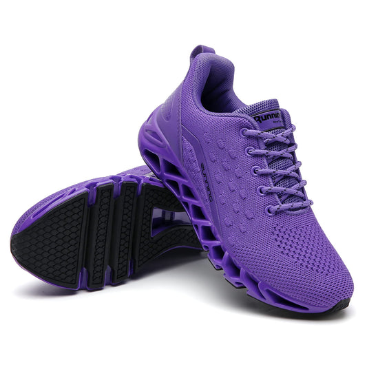 Running Sneakers for Womens Sport Shoes Purple Size 9 Lace up Athletic Tennis Walking Shoe Runner Gym Workout Jogging Sneaker