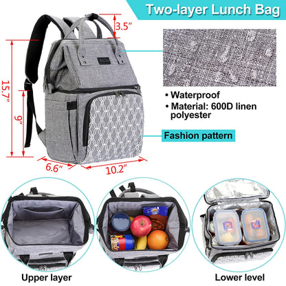 AmHoo Insulated Lunch Box Cooler Backpack Waterproof Leak-proof Lunch Bag Tote For Men Women Hiking Beach Picnic Trip with Strongest YKK Zipper Black