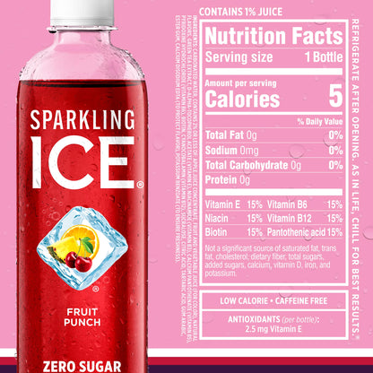 Sparkling Ice Purple Variety Pack, Flavored Water, Zero Sugar, with Vitamins and Antioxidants, 17 fl oz, 12 count (Black Raspberry, Cherry Limeade, Orange Mango, Kiwi Strawberry)