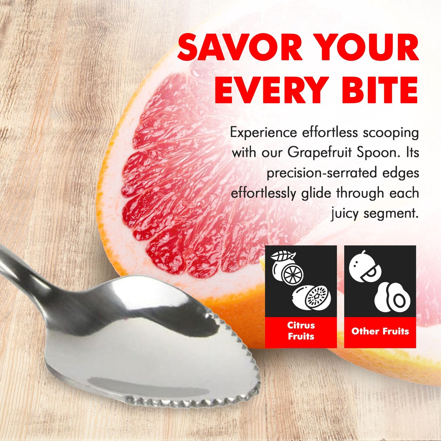 Chef Craft Select Serrated Grapefruit Spoon, 9 inch 2 piece set, Stainless Steel