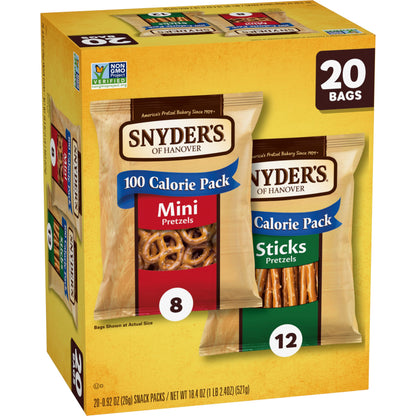 Snyder's of Hanover Variety Pack Pretzels, 20 Count 0.92 Oz