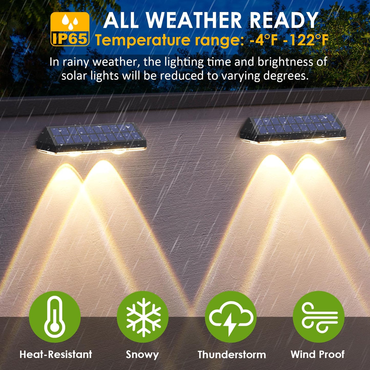 Solar Fence Lights Outdoor - 2700/4000/6000K 3 Mode, Solar Fence Lights Outdoor Waterproof LED, Fence Light Solar Powered for Outside, Backyard/Railing/Step/Patio/Wall and Home Improvement(8 Pack)