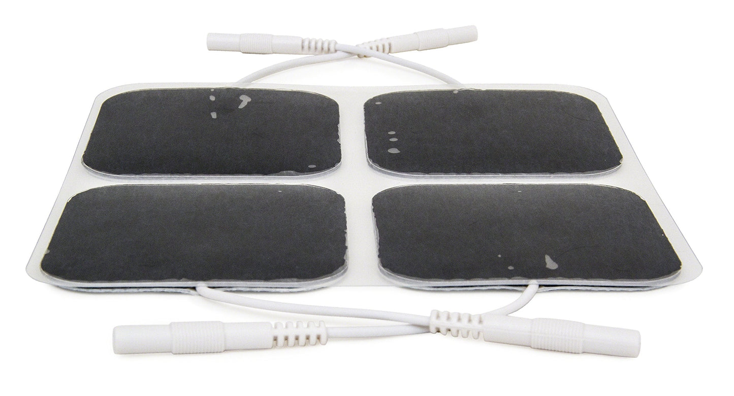 reserv 2" x 2" Premium Re-Usable Self Adhesive Electrode Pads for TENS/EMS Unit, Fabric Backed Pads with Premium Gel (Latex Free) (4 Pack (160 electrodes)