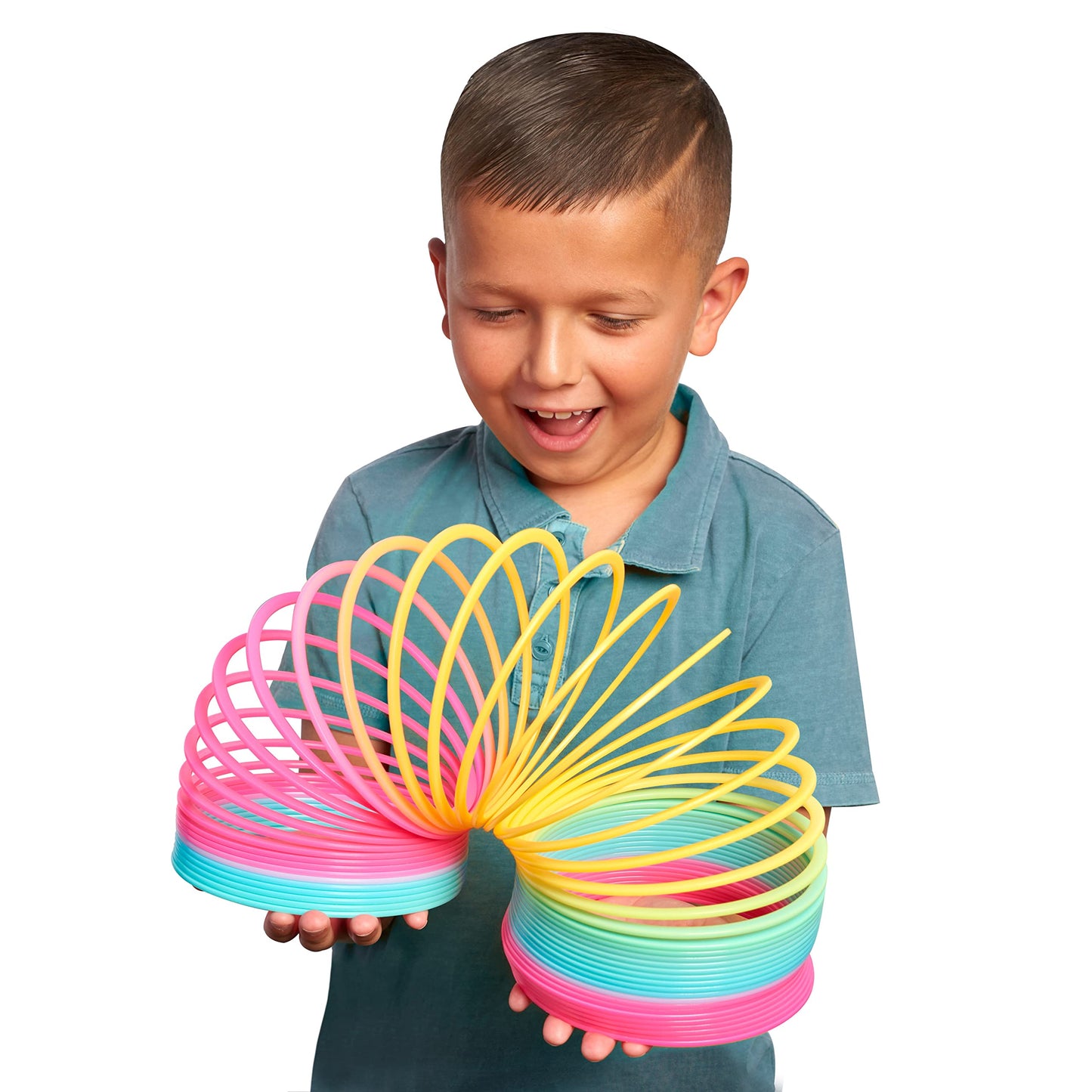 Slinky the Original Walking Spring Toy, 5-inch Diameter Plastic Rainbow Giant Slinky, Fidget Toy, Kids Toys for Ages 5 Up by Just Play