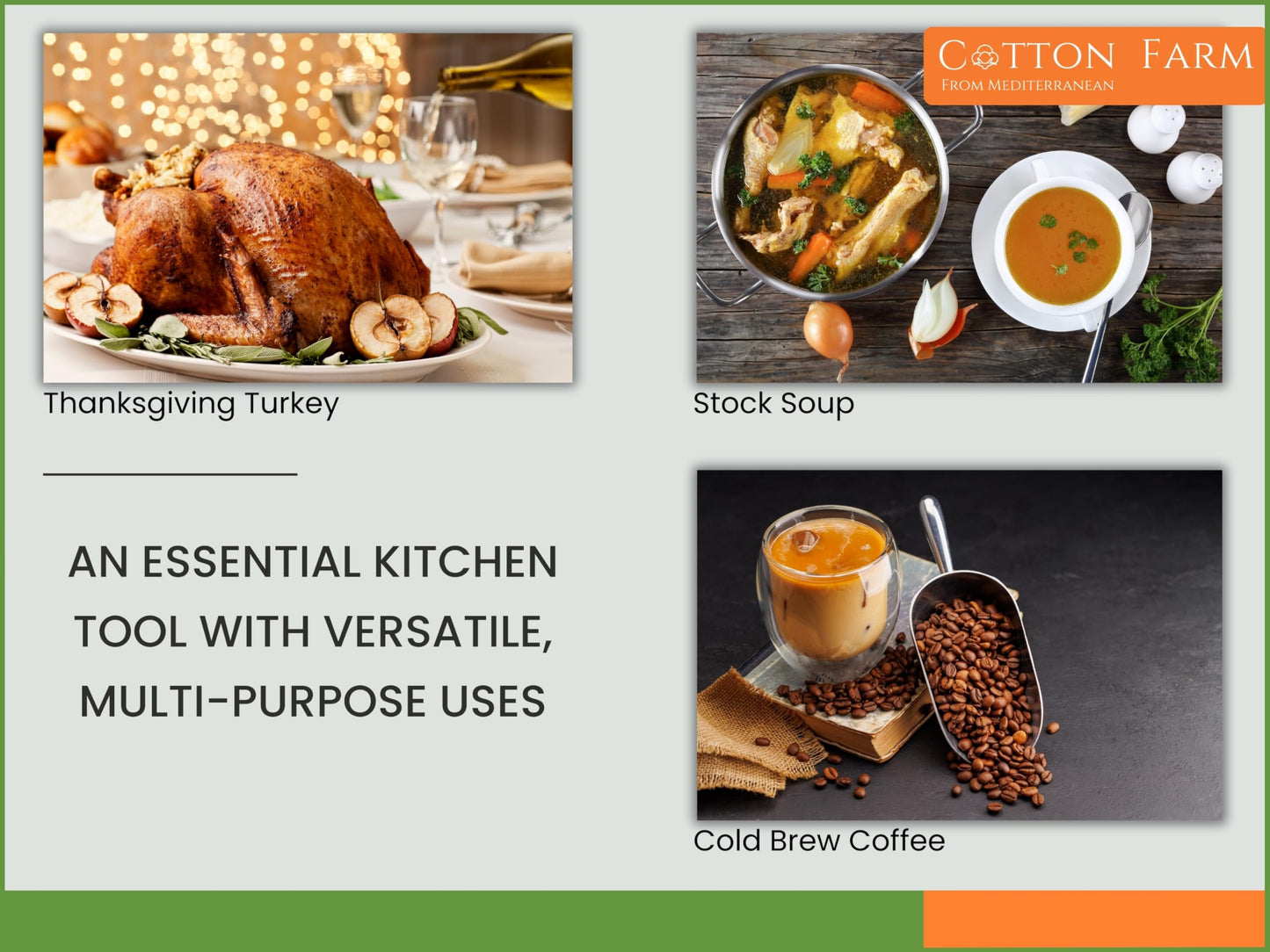 Cotton Farm Grade 100 XL Cheese Cloths - Straining & More; 36x36 Inch; 100% Unbleached Cotton Cheesecloth; Reusable with Hemmed 2 Edges; Ultra-Dense (the finest) Butter Muslin