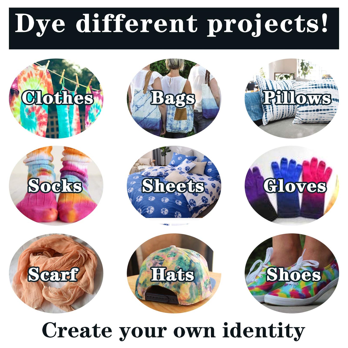 WINSONS Tie Dye Kit 20 Colors Permanent Fabric Dye Art Set for Kids Adults for School, Homemade Party, Creative Groups Activities, DIY Gift