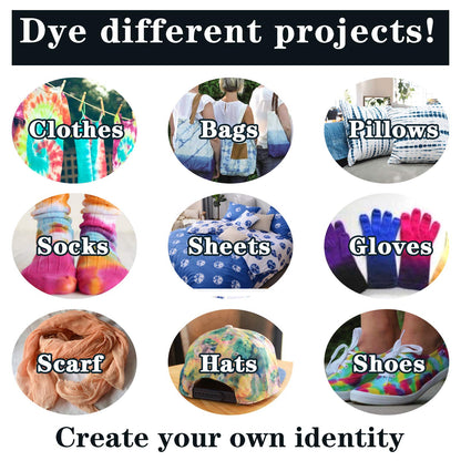 WINSONS Tie Dye Kit 20 Colors Permanent Fabric Dye Art Set for Kids Adults for School, Homemade Party, Creative Groups Activities, DIY Gift