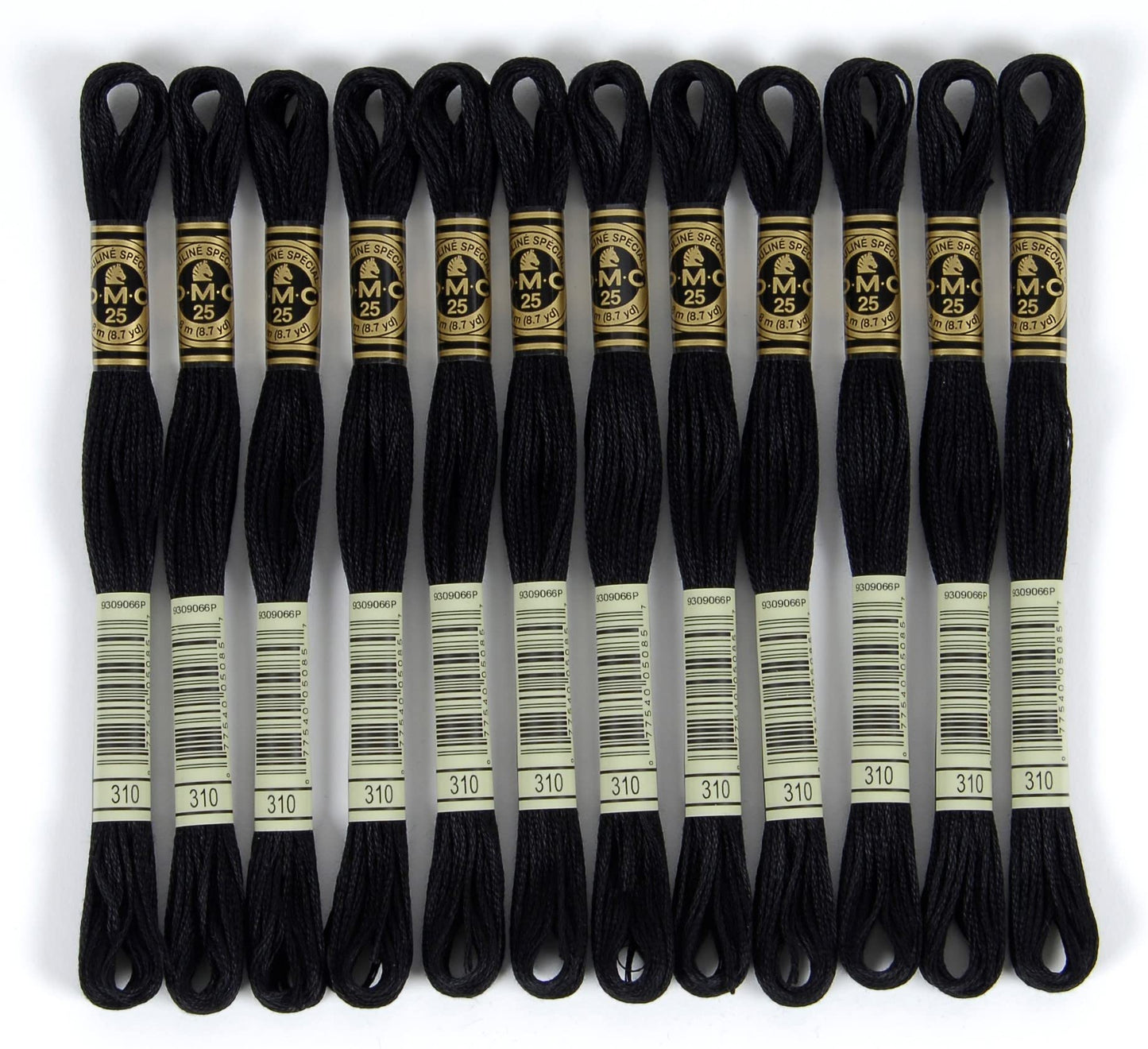 DMC 6-Strand Embroidery Cotton Floss - Black - 12/Pkg