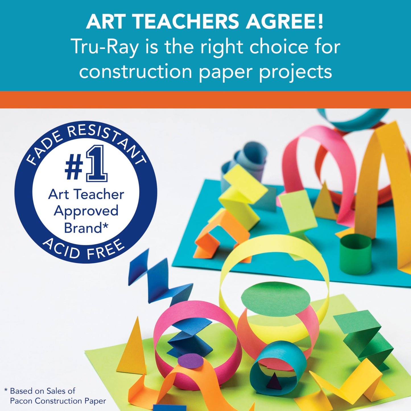 Tru-Ray® Construction Paper, 12" x 18", 50% Recycled, Atomic Blue, Pack Of 50