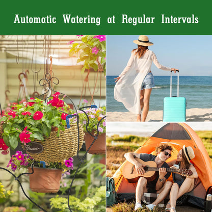 Solar Automatic Drip Irrigation System Kit, Auto Watering Kit for DIY Garden Watering System with 9 Timing Modes and Anti-Siphon Set，Indoor/Outdoor Garden, Balcony & Patio Irrigation System