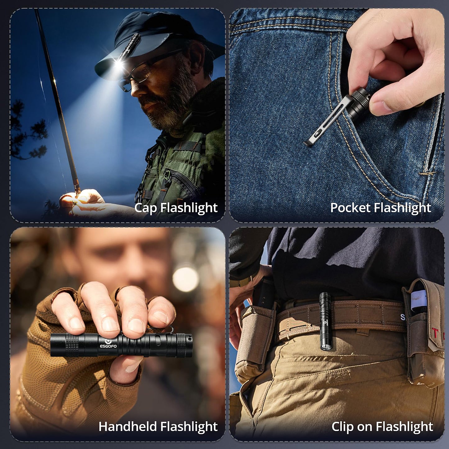 Esgofo Super Bright Flashlight 2000 High Lumens Rechargeable,Powerful Long Distance 3280ft Strong LED Flash Lights,Long Lasting 10H LCD Digital USB Discharging Function,Focus & Brightness Adjustable