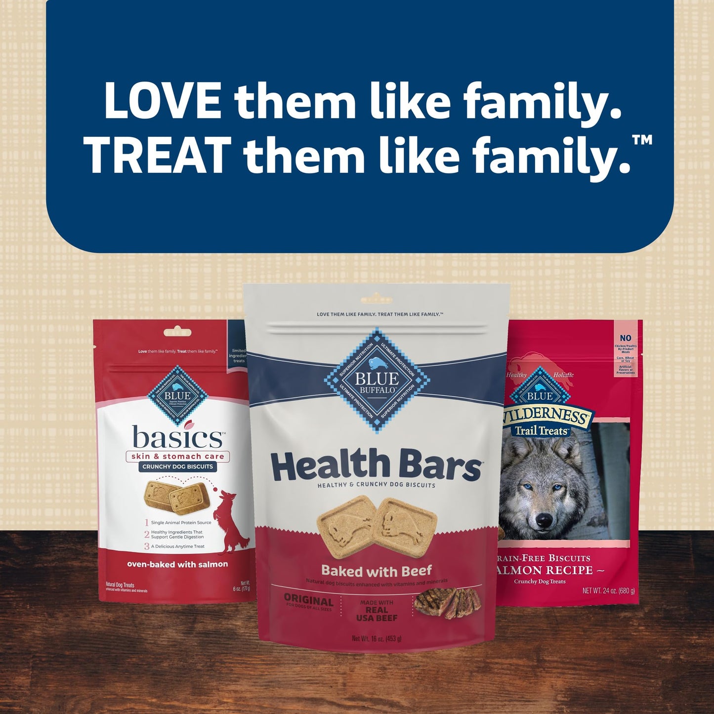 Blue Buffalo Health Bars Crunchy Dog Biscuits, Variety Pack, Bacon, Egg & Cheese, Apple & Yogurt, Pumpkin & Cinnamon, 16-oz Bags