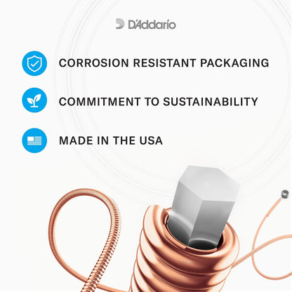 D'Addario Acoustic Guitar Strings, 80/20 Bronze, EJ11, Light Gauge 12-53, 6-String Set, Pack of 1