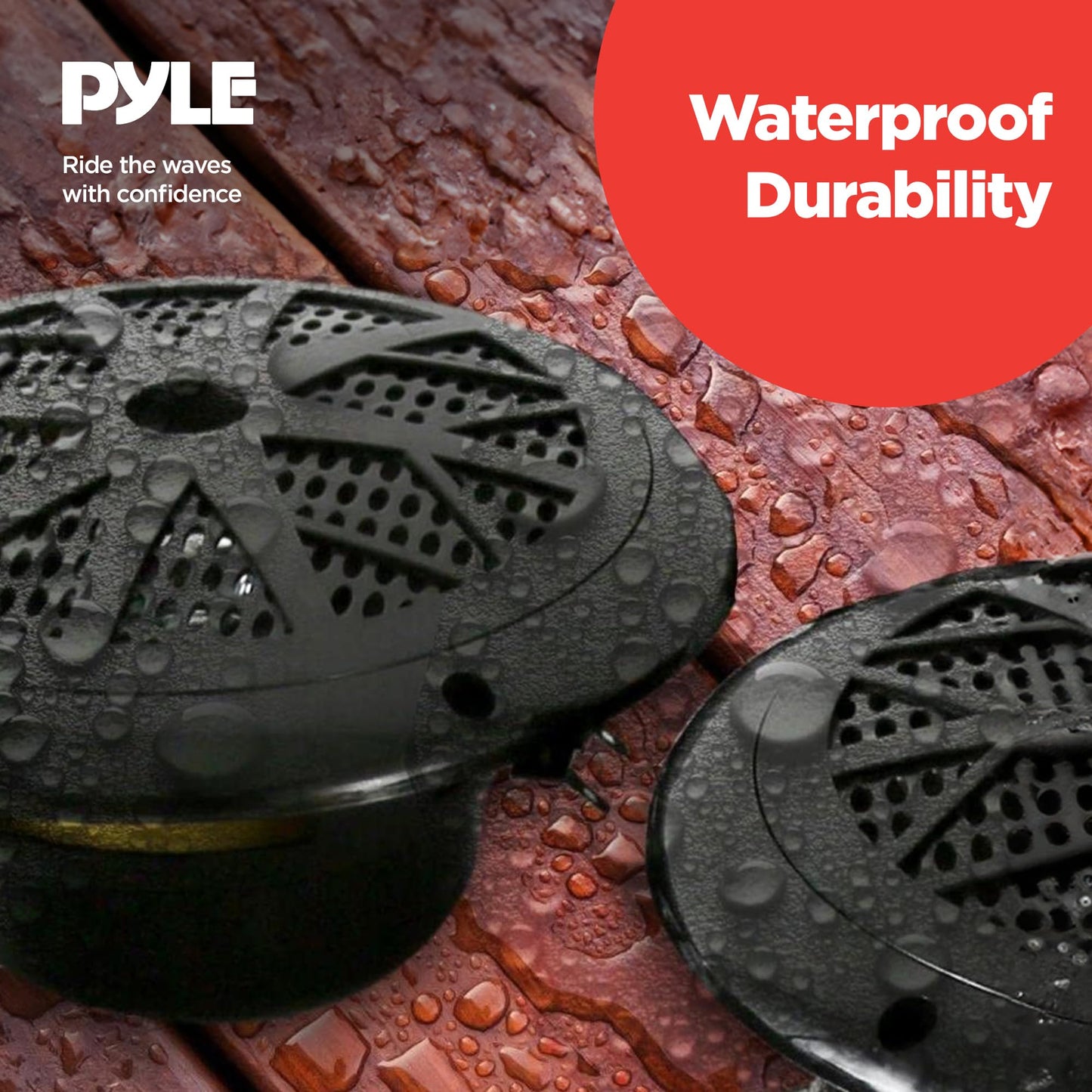 Pyle Marine Headunit Receiver Speaker Kit - In-Dash LCD Digital Stereo Built-in Bluetooth & Microphone w/ AM FM Radio System 5.25’’ Waterproof Speakers (2) MP3/SD Readers & Remote Control-PLMRKT46BK