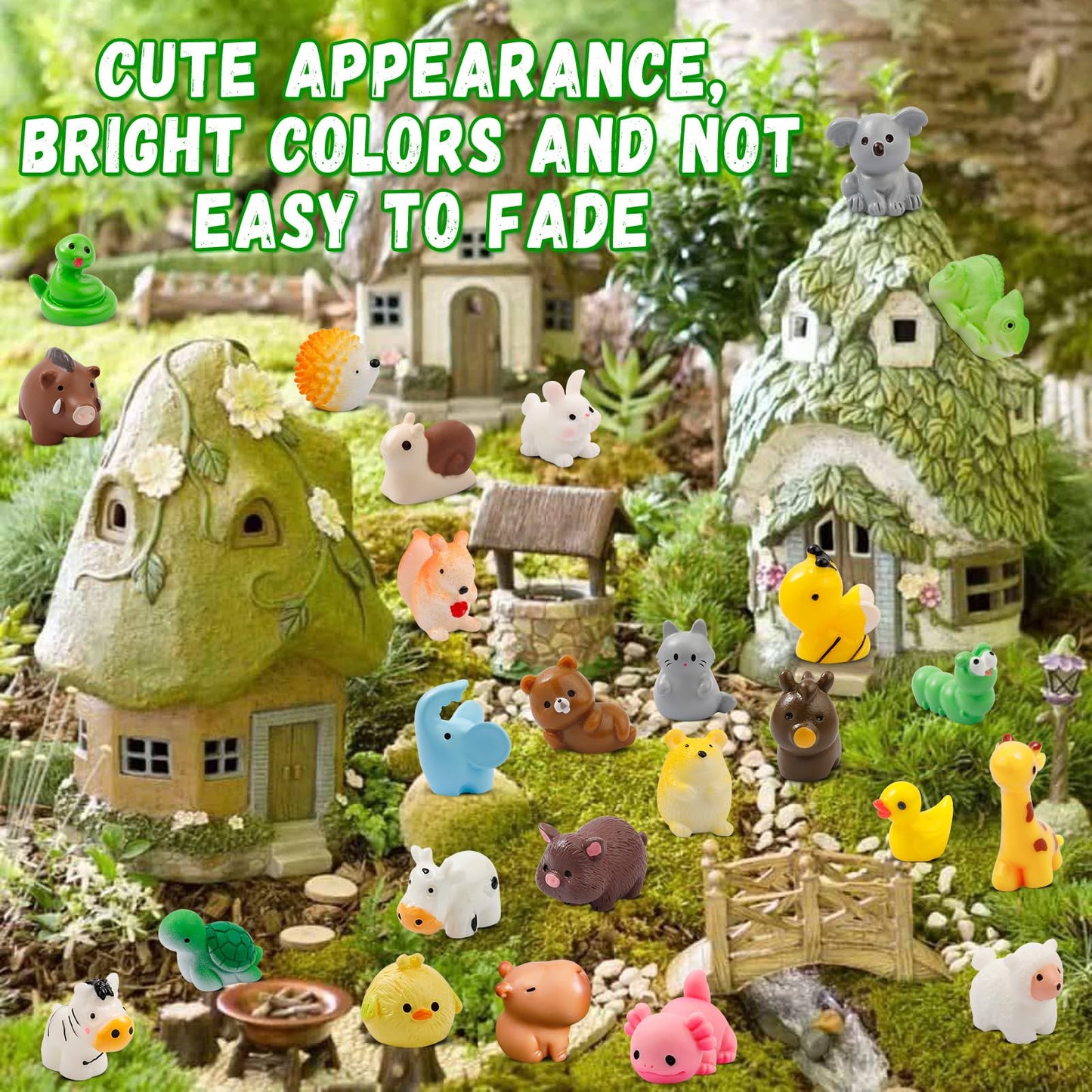 ywevyezc 42 Pcs Mini Resin Animals 42 Styles Resin Animals Figurines Bulk for Fairy Garden Miniature Dollhouse Accessories Hide Crafts Decor