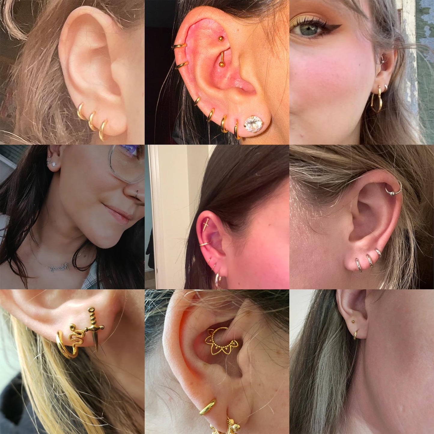 925 Sterling Silver Small Gold Hoop Earrings for Women Men,18K Gold Plated Hinge Huggie Hoop Earrings fit Cartilage, Helix, Tragus, Sung, Earlobe Lightweight Hypoallergenic Earrings (1 Pair - 6mm)