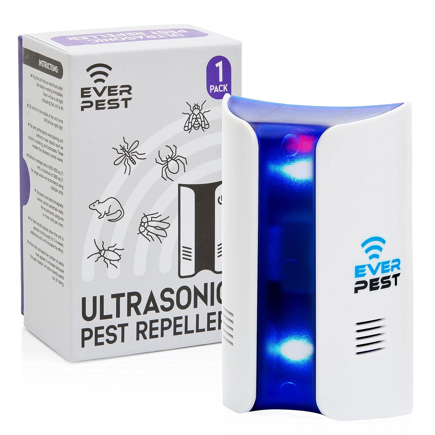 Ultrasonic Pest Control Repeller Plug in - Electronic Insect Defender - Roach Bed Bug Mouse Rodent Mosquito Killer - Indoor Reject Repellent -for Cockroach Ants Mice Fly Rat Bedbug Spider Squirrel