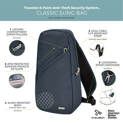 Travelon Anti-Theft Classic Sling Bag