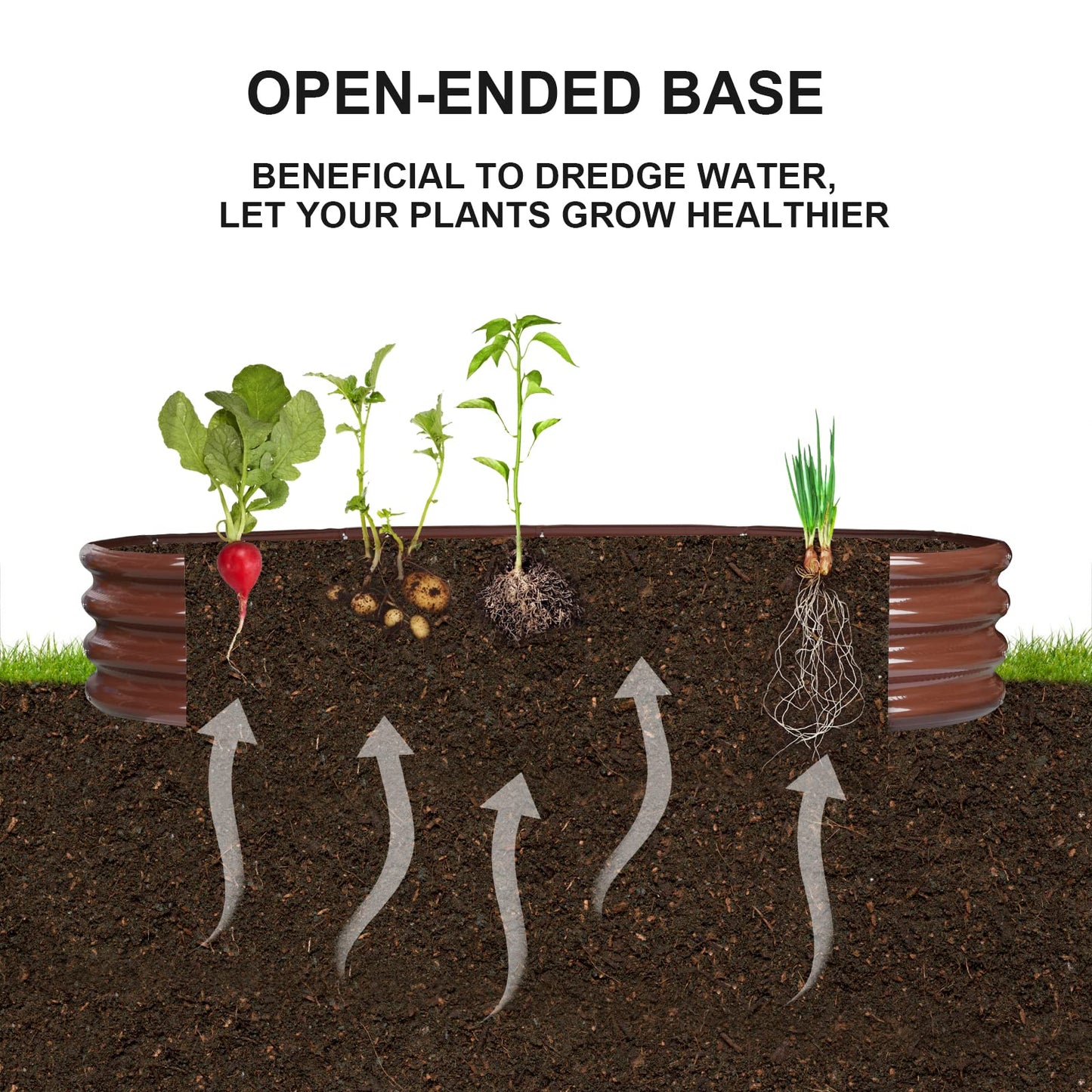 Raised Garden Bed Galvanized Planter Box Outdoor, Rot-Resistant Metal Garden Bed Planter for Vegetables Flower Herb (6.5ft, Brown)