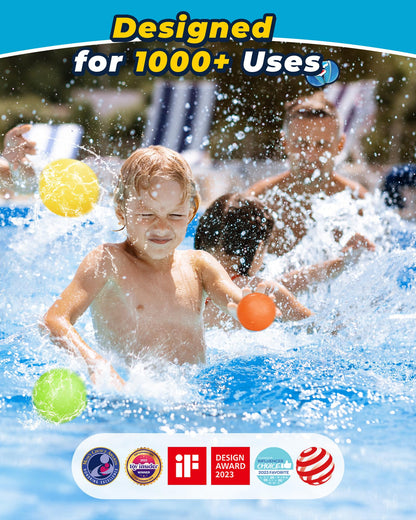 SOPPYCID 12PCS Reusable Water Balloons - Quick Fill Water Balls Toys For Toddler Age 4-8 - Refillable Magnetic Self-Sealing Water Splash Bomb For Summer Party Pool Outdoor Beach Toys for kids Age 8-12