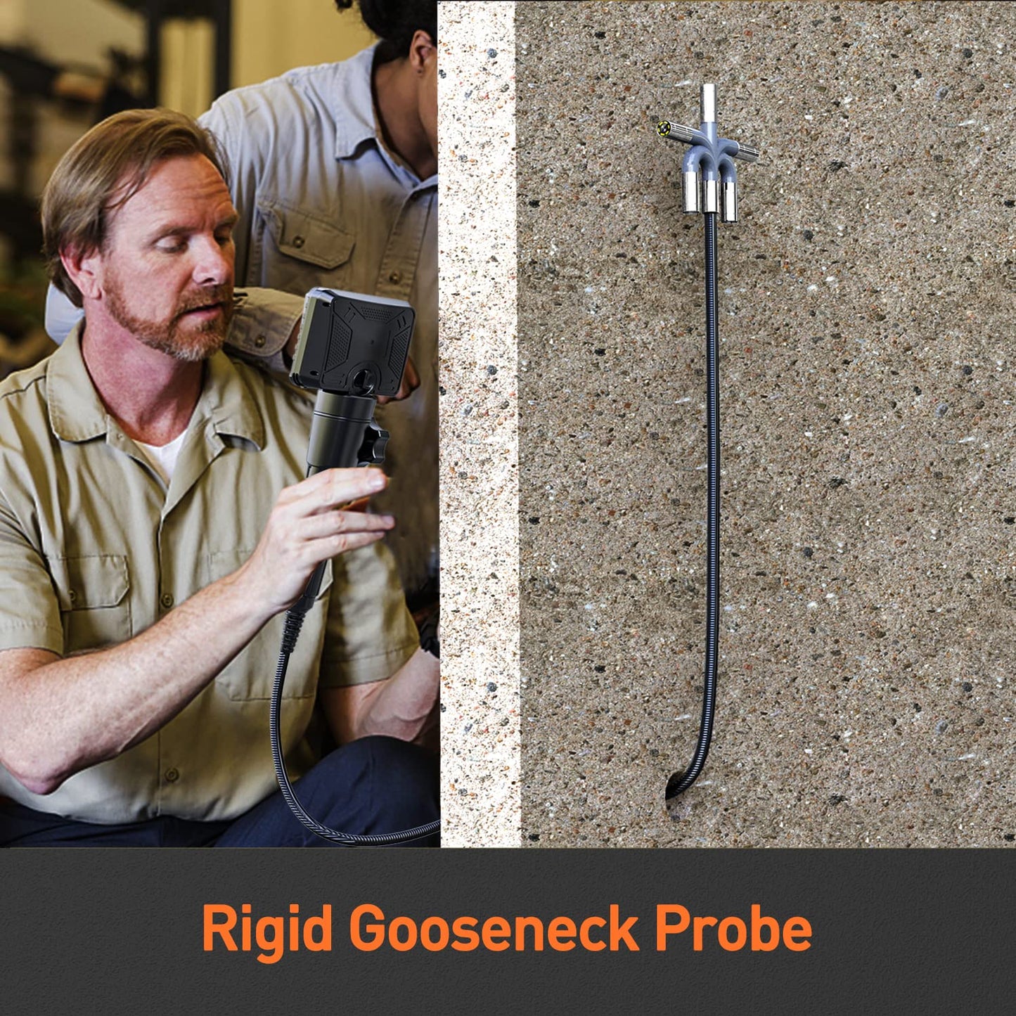 DXZtoz Two-Way Articulating Borescope, Industrial Endoscope with 0.33in Articulated Snake Camera, Video Inspection Scope with Light for Automotive Aircraft Mechanics- 5.5FT