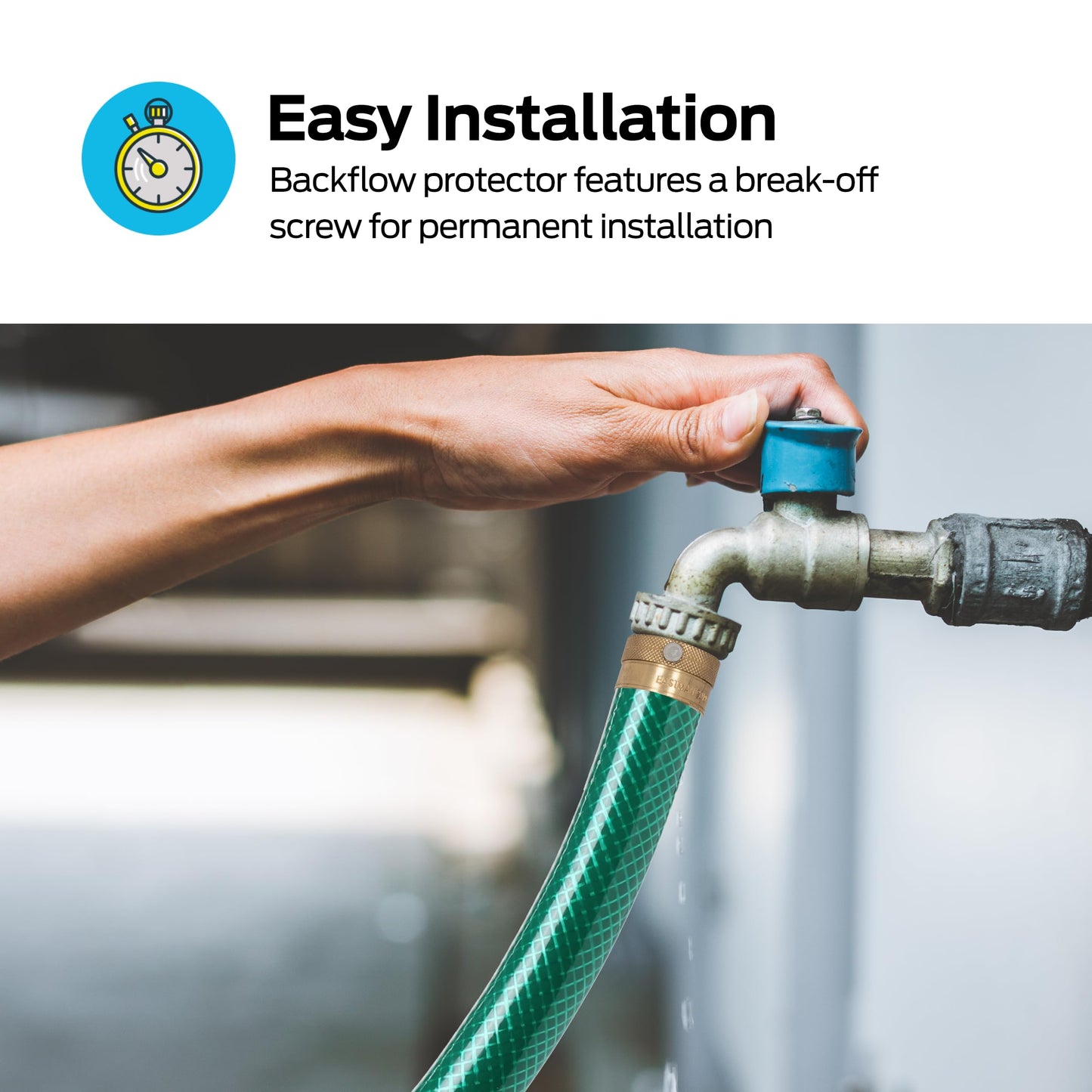 Eastman 3/4 Inch FHT x 3/4 Inch MHT Hose Bibb Anti Siphon Vacuum Breaker, Brass Plumbing Fitting, 20199