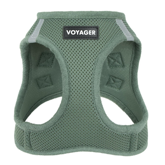 Best Pet Supplies - All Weather Mesh, Reflective, No Pull Harness for Small, Medium Dogs, Cats - Secure with Hook & Loop Fastener, Buckle, Double D-Rings - Moss Green, S (Chest: 14.5-16")