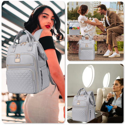 Weitars Lunch Backpack For Women,15.6 Inch Laptop Backpacks For Womens Back pack, Travel Backpacks,Work Backpack For Women (Gray)