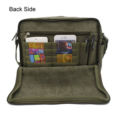 Travel Purse Messenger Bag for Men Womens Canvas Shoulder Bag Handbags Multifunctional Crossbody Bag for Working Travel Change Packet Green