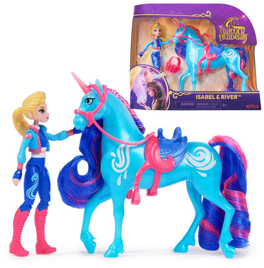 Unicorn Academy, Isabel & River with 2 Accessories & Hair Tool, Dolls & Unicorn Toys for Girls Ages 4 and up