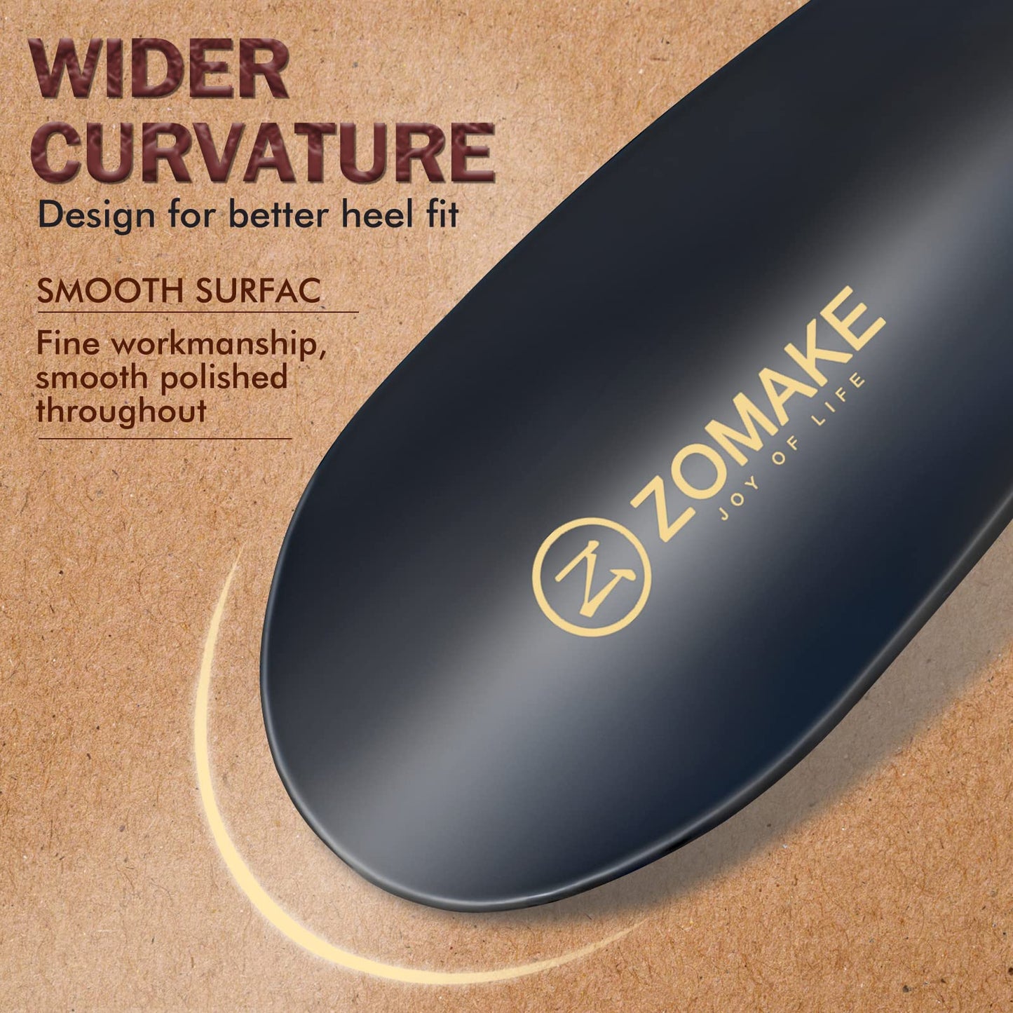 ZOMAKE Shoe Horn Long Handle for Seniors Men Women,Metal Long Shoehorn Boot Horn 16.5",Travel Small Shoe Spoon Helper for Kids 7.5"