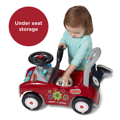 Toddler Car Ride On, Toddler Toys for Ages 1-3, Baby Toys, Radio Flyer Busy Buggy, Red, Sit to Stand Ride On