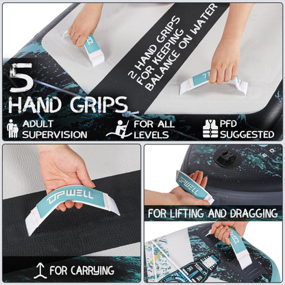 UPWELL 11'6"×35" Extra Wide Inflatable Paddle Board, Stand Up Paddle Board, Sup Paddle Boards for Adults, Atlantic