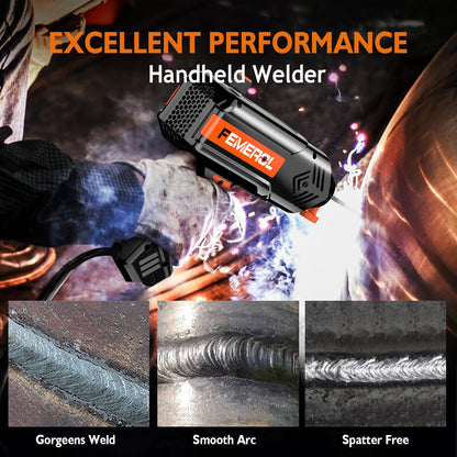 FEMEROL Welding Machine 110V,Handheld Welder, 120A Portable Stick Welder, Hand Held Welder Machine IGBT Inverter Digital Display with Welding Tool Set and Toolbox