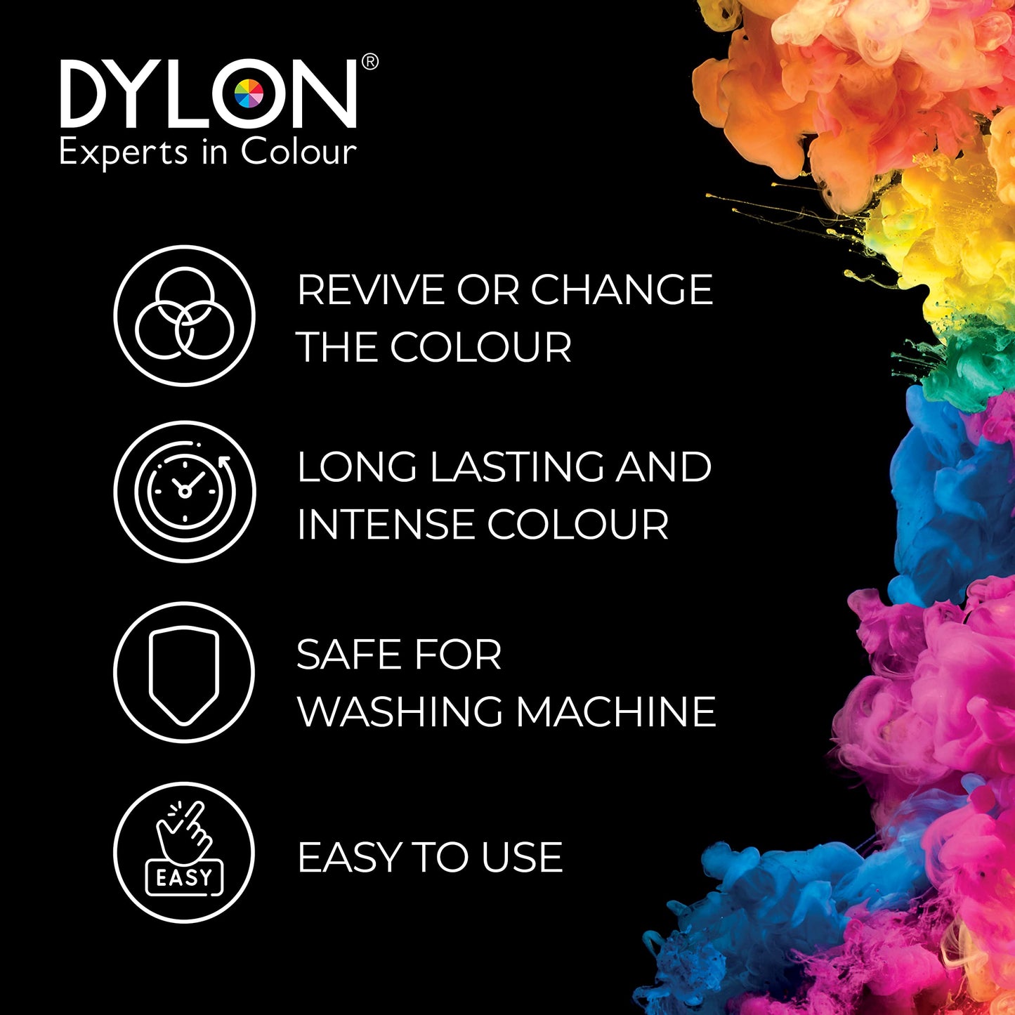 Dylon Wash and Dye used Worldwide by Best Designers, Suitable for Natural Large Fabrics, Multi-Purpose, Permanent and Easy to Apply, Color: Velvet Black