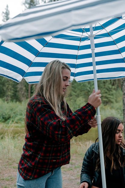 Stansport Picnic Table and Umbrella Combo - Brown (G-915-45), 33.5" x 75" x 25.5"